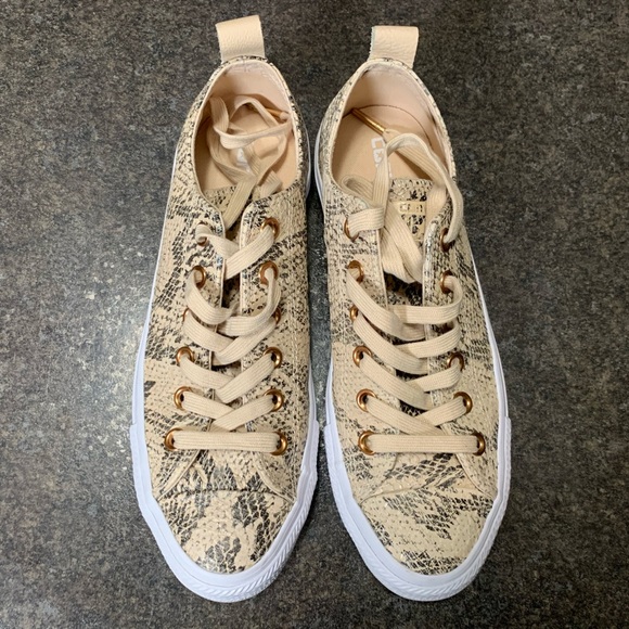 Converse Leather Snake Black Cream Animal - Picture 2 of 5